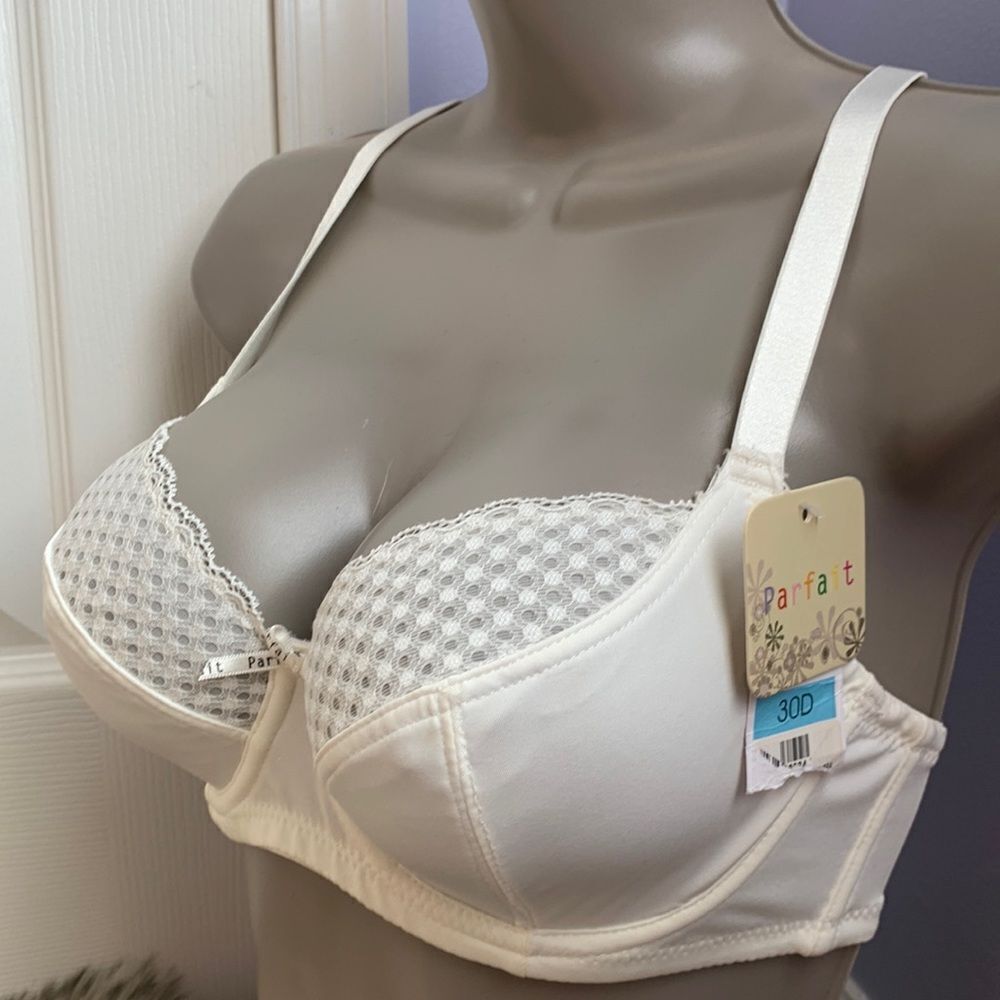 Parfait Affinitas Lace Trim Unlined Demi Underwire Bra Ivory 30D